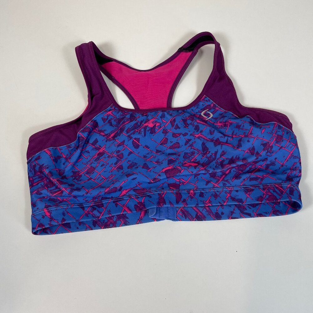 Moving Comfort Sports Bra Size XL Women’s‎ Blue Racerback Athletic Gym Training